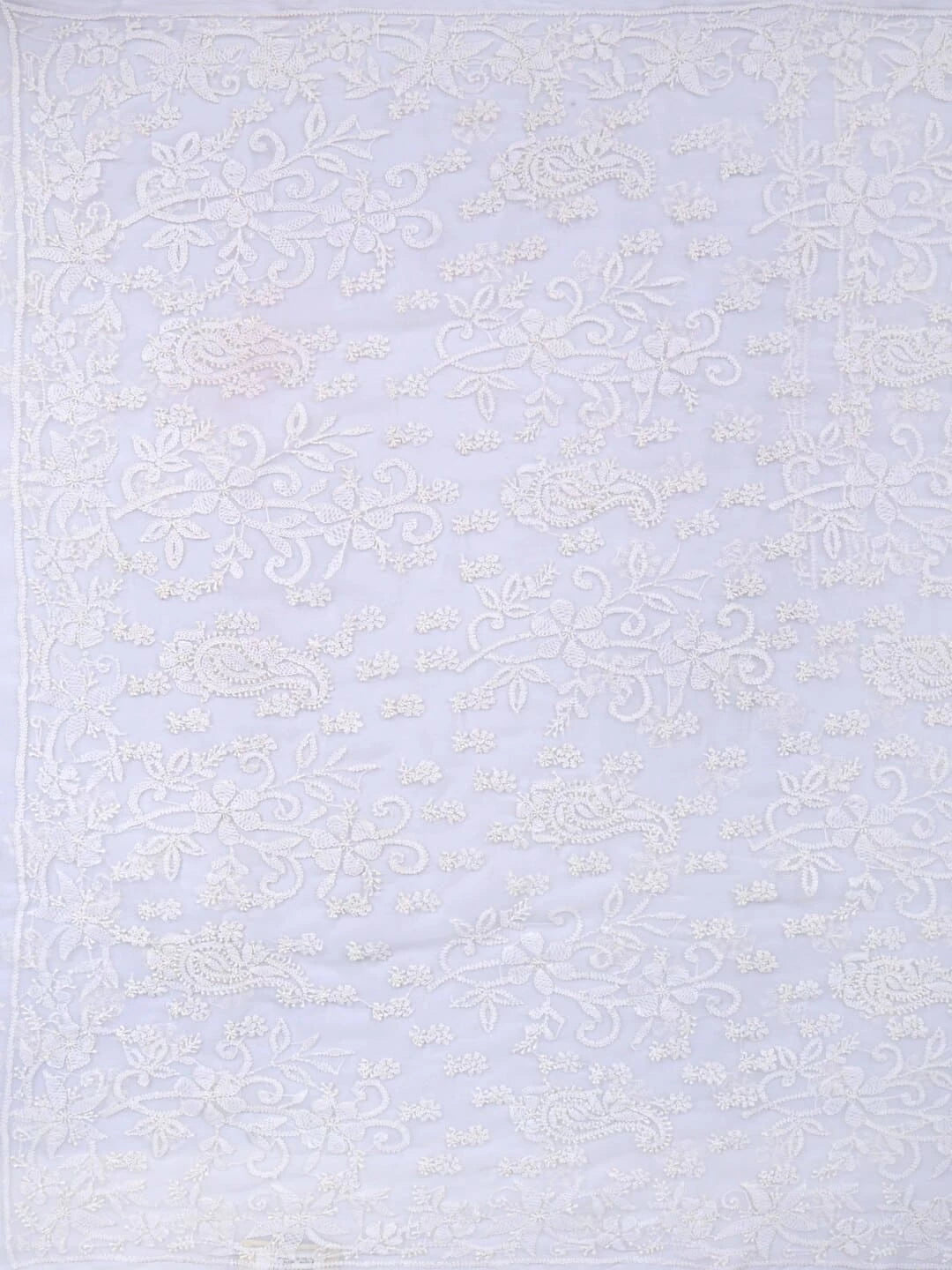 Ada Hand Embroidered White Georgette Lucknowi Chikankari Saree With Blouse A497192