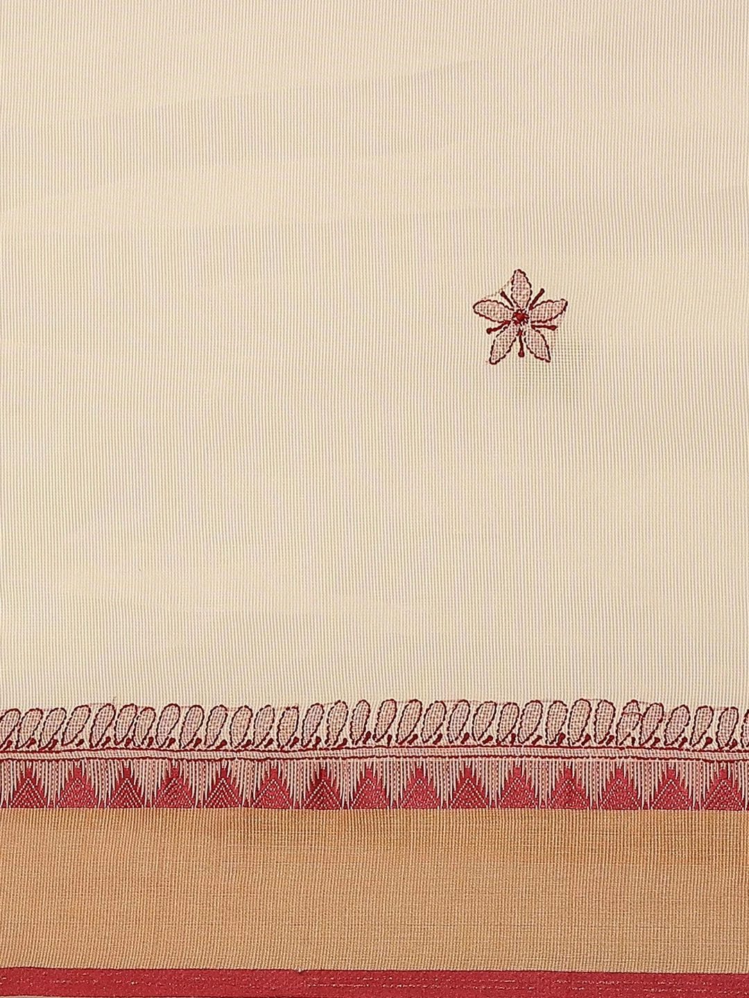 Ada Hand Embroidered Fawn Kota Lucknowi Chikankari Saree With Blouse A311241