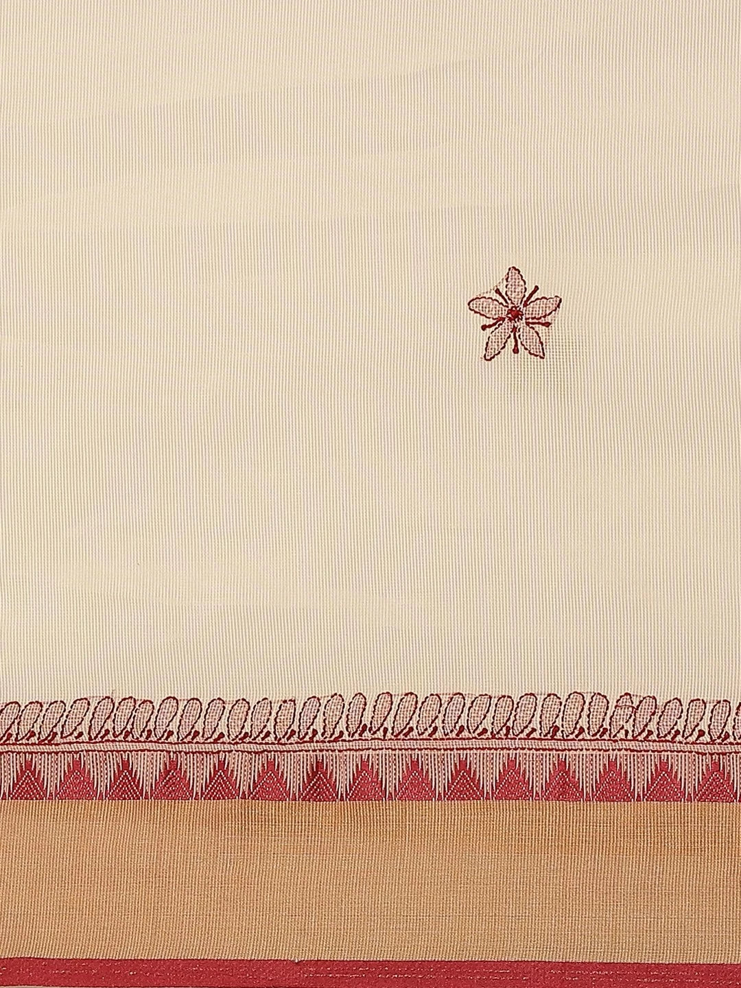 Ada Hand Embroidered Fawn Kota Lucknowi Chikankari Saree With Blouse A311241