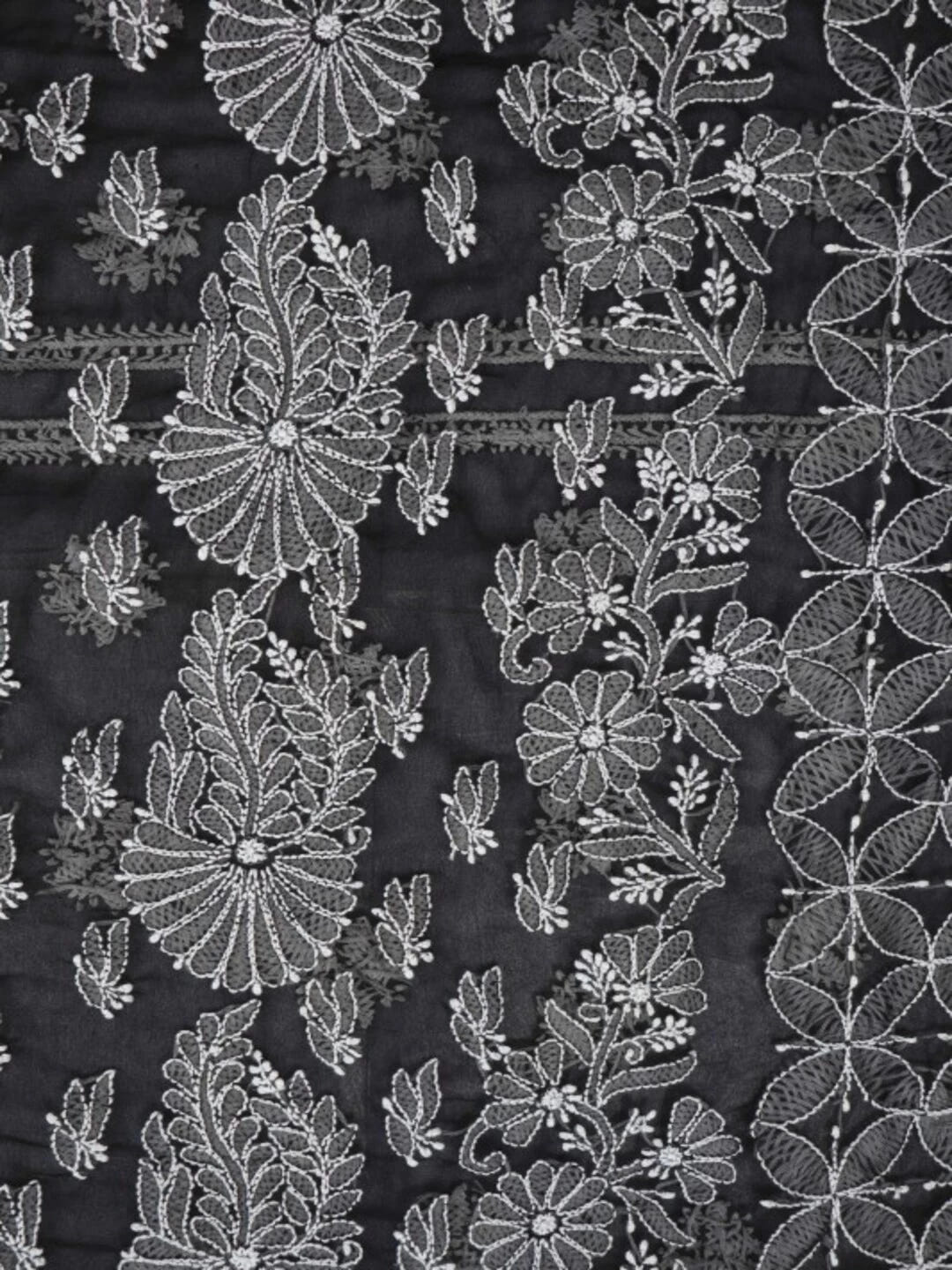 Ada Hand Embroidered Black Georgette Lucknowi Chikankari Saree with Blouse 01A103951