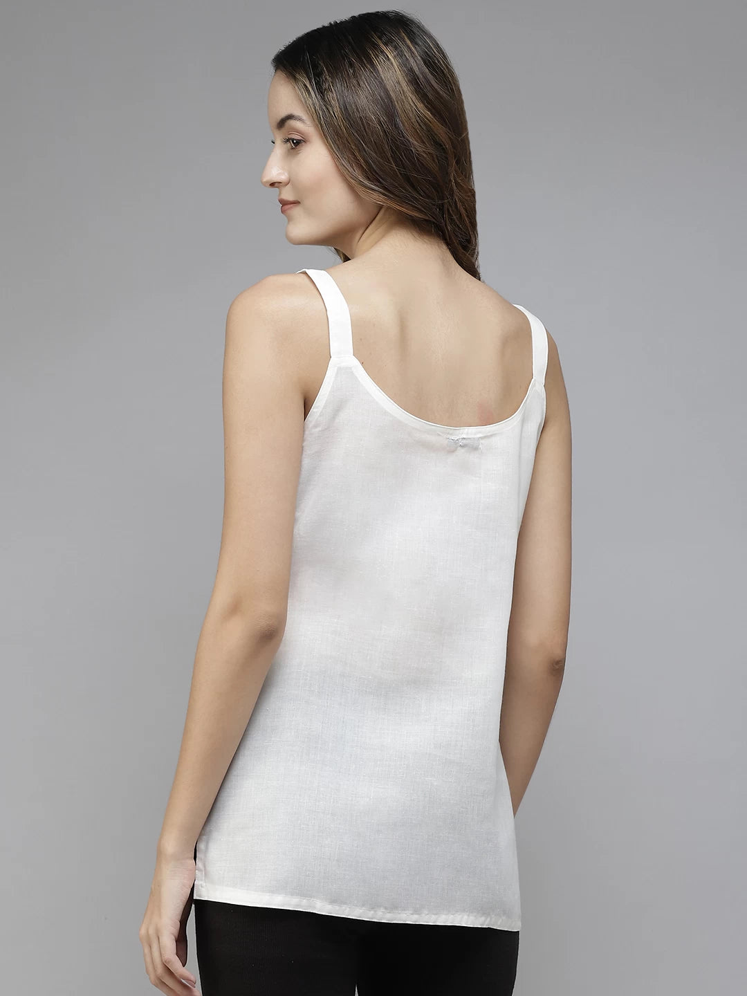 Ada White & Onion Pink Cotton Short Slips Combo of 2 A111169.