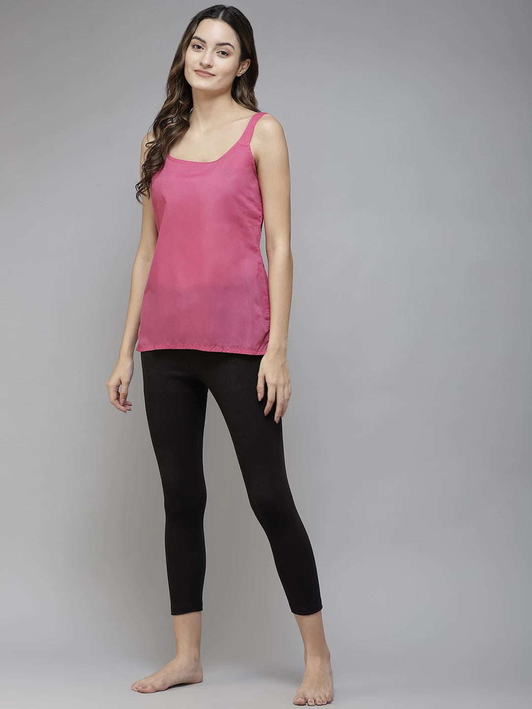 Ada White & Onion Pink Cotton Short Slips Combo of 2 A111169.