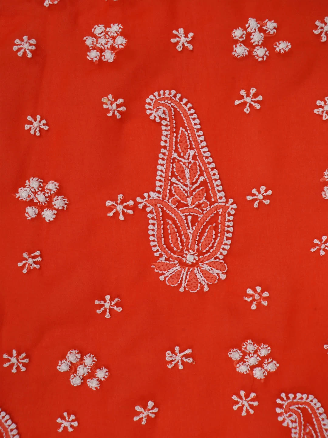 Ada Hand Embroidered Orange Georgette Lucknowi Chikankari Saree With Blouse A170289
