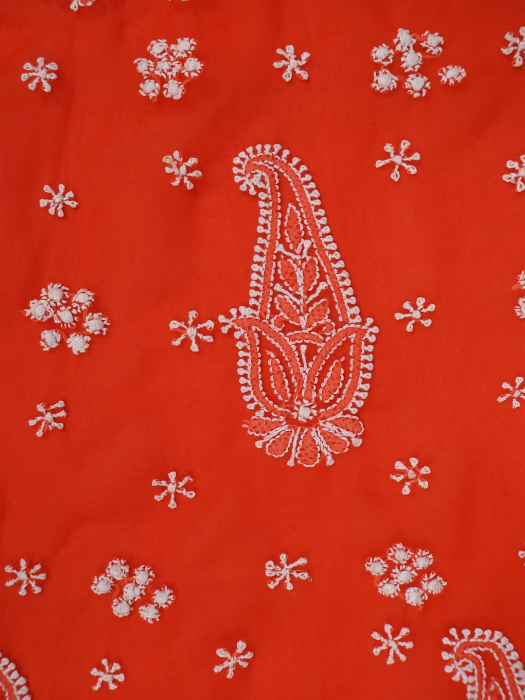 Ada Hand Embroidered Orange Georgette Lucknowi Chikankari Saree With Blouse A170289