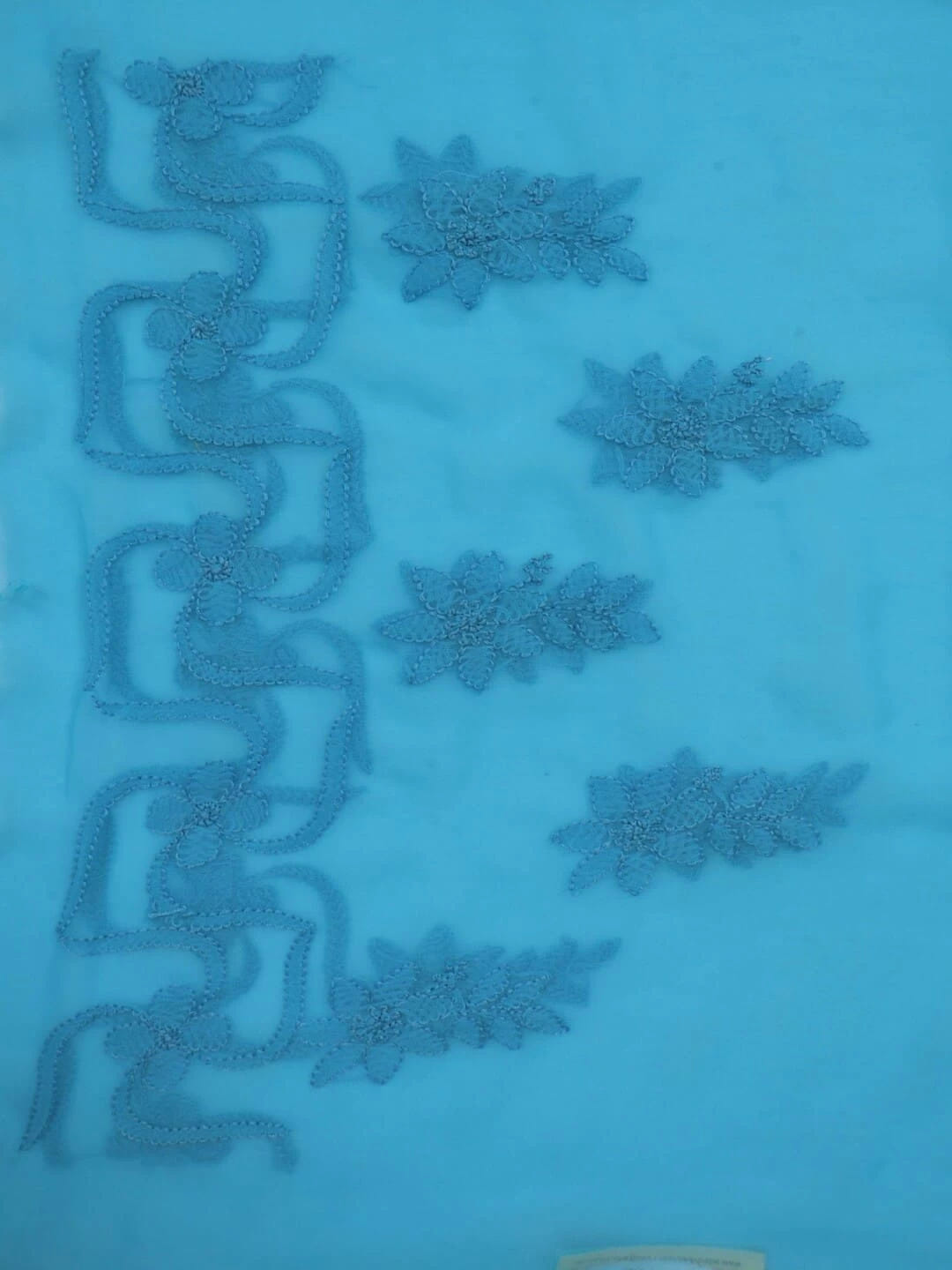 Ada Hand Embroidered Blue Georgette Lucknowi Chikankari Saree With Blouse 01A13433
