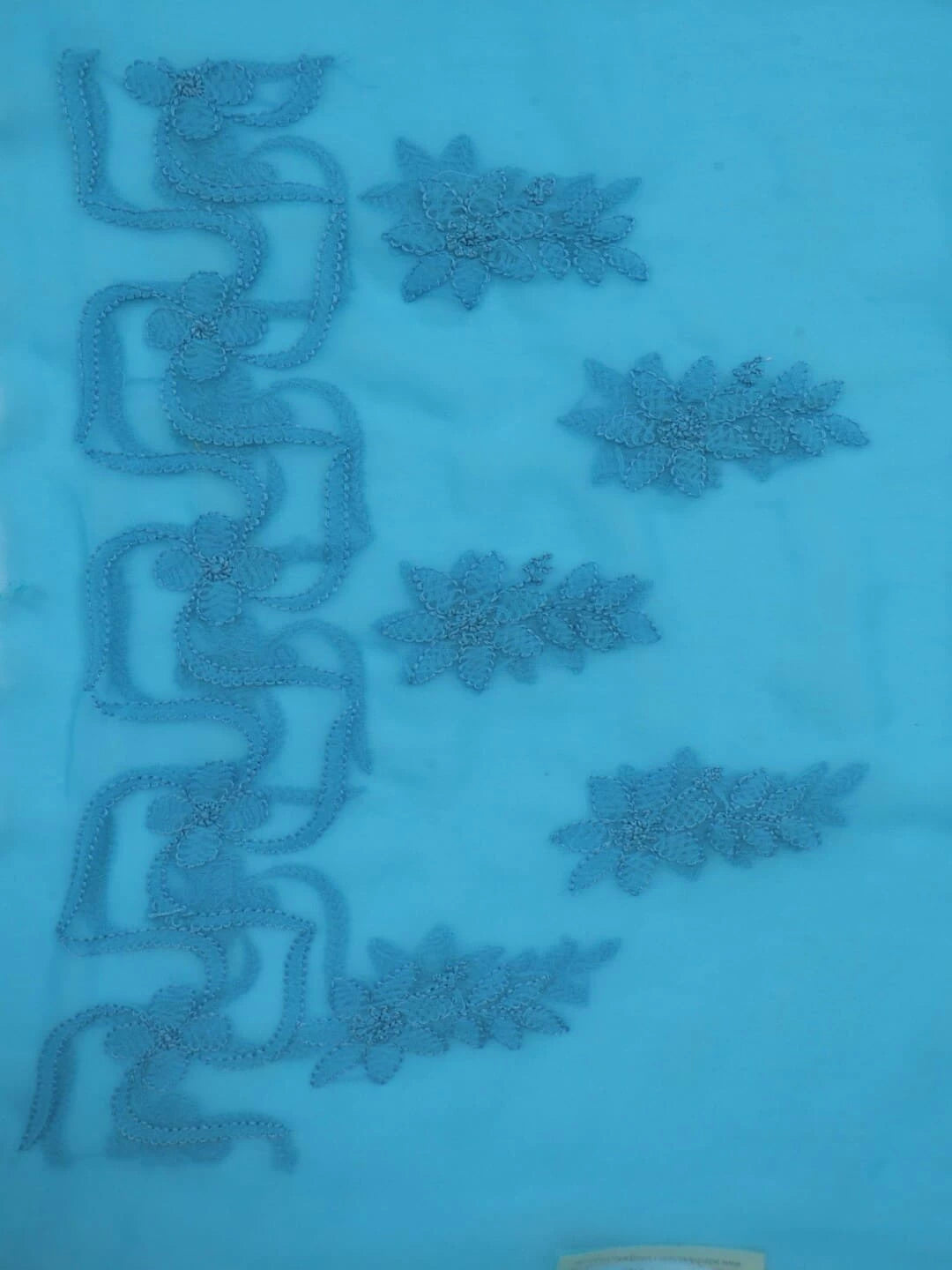 Ada Hand Embroidered Blue Georgette Lucknowi Chikankari Saree With Blouse 01A13433