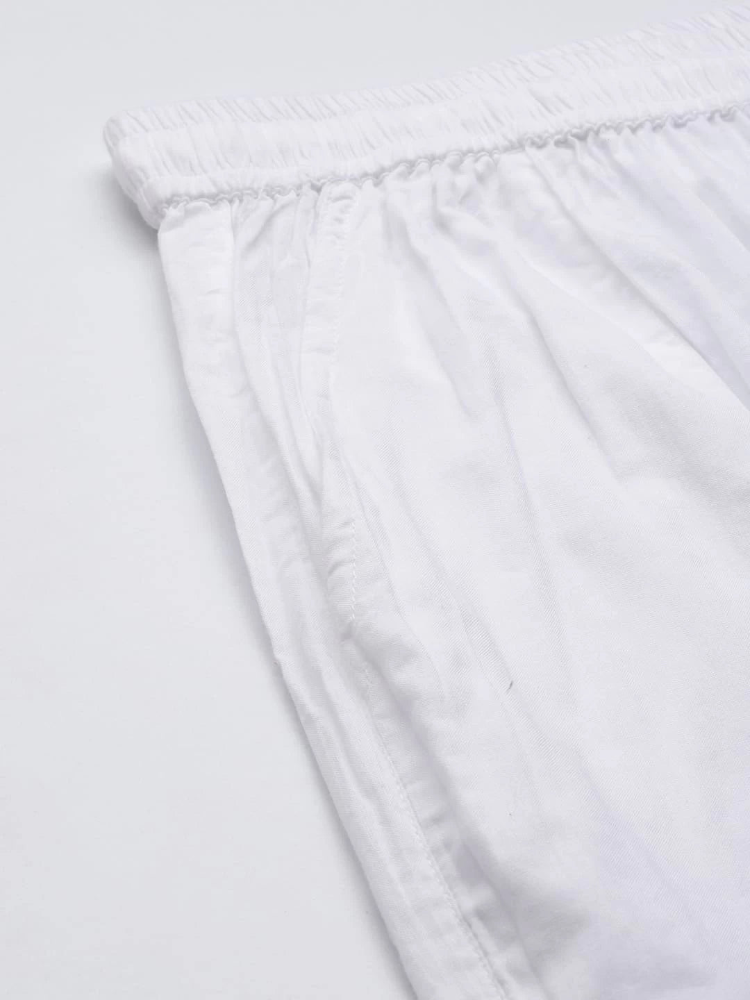 Ada Hand Embroidered White Cotton Lucknowi Chikankari Pant A711164