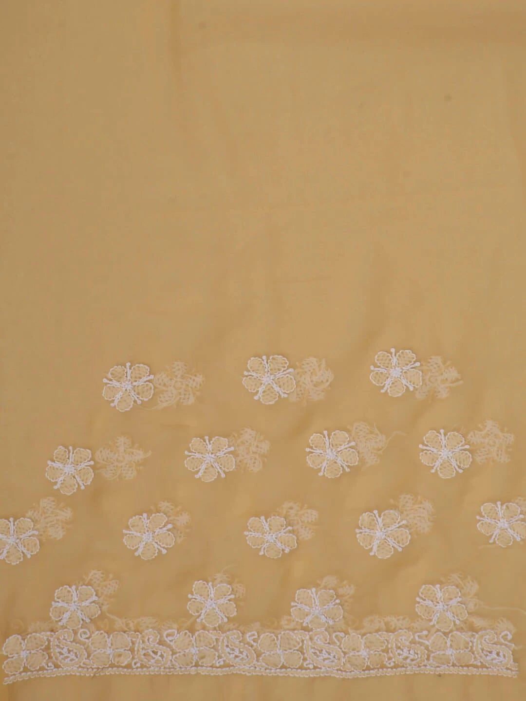 Ada Hand Embroidered Fawn Georgette Lucknowi Chikankari Saree With Blouse 01A43292