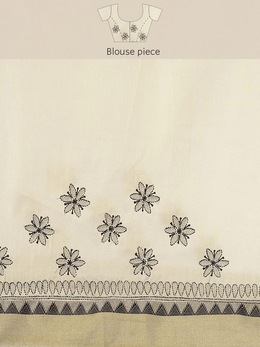Ada Hand Embroidered Fawn Kota Lucknow Chikankari Saree With Blouse A311259