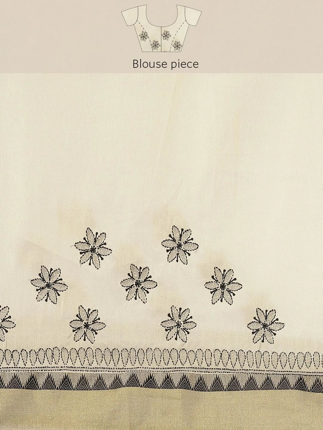 Ada Hand Embroidered Fawn Kota Lucknow Chikankari Saree With Blouse A311259