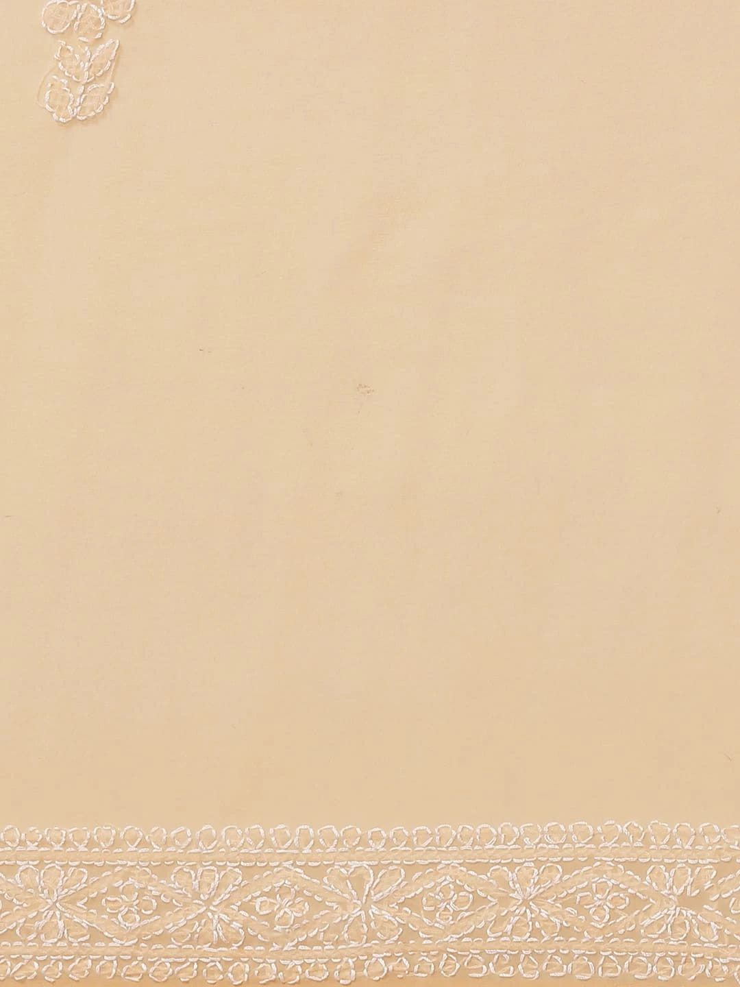 Ada Hand Embroidered Peach Georgette Lucknow Chikankari Saree With Blouse A130213