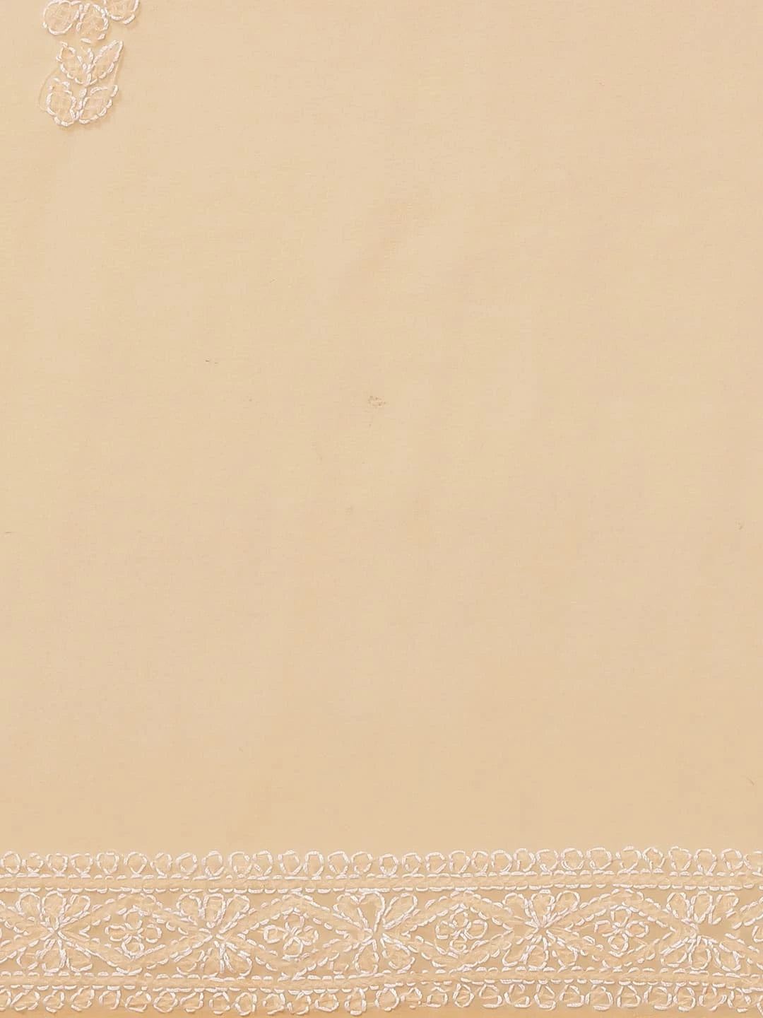 Ada Hand Embroidered Peach Georgette Lucknow Chikankari Saree With Blouse A130213