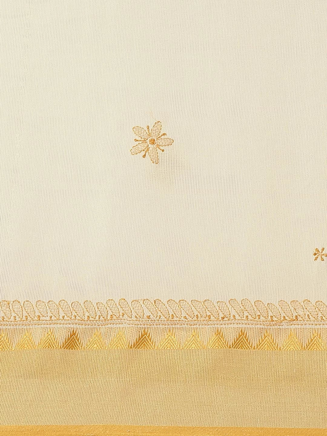 Ada Hand Embroidered Fawn Kota Lucknow Chikankari Saree With Blouse A311260