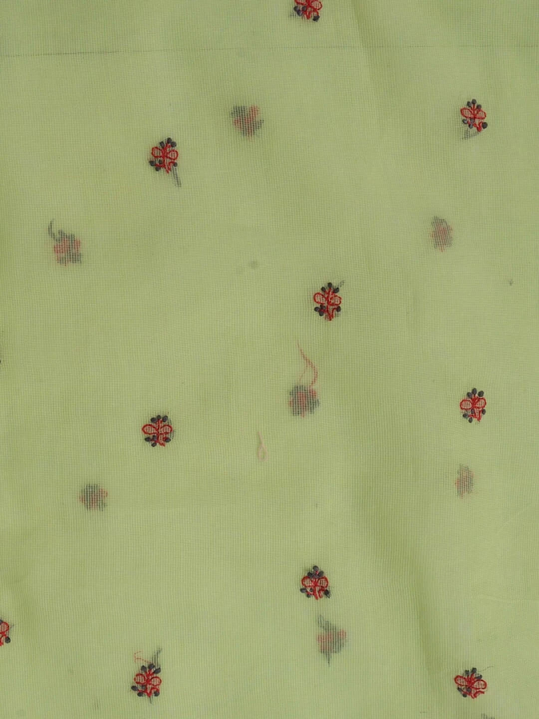 Ada Hand Embroidered Lime Green Kota Lucknowi Chikankari Saree With Blouse  01A79184