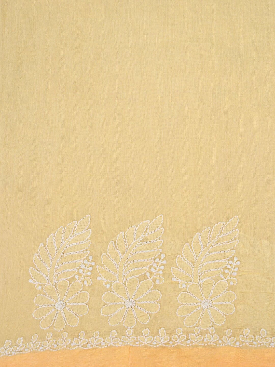 Ada Hand Embroidered Yellow Chanderi Lucknowi Chikankari Saree With Blouse 01A190986