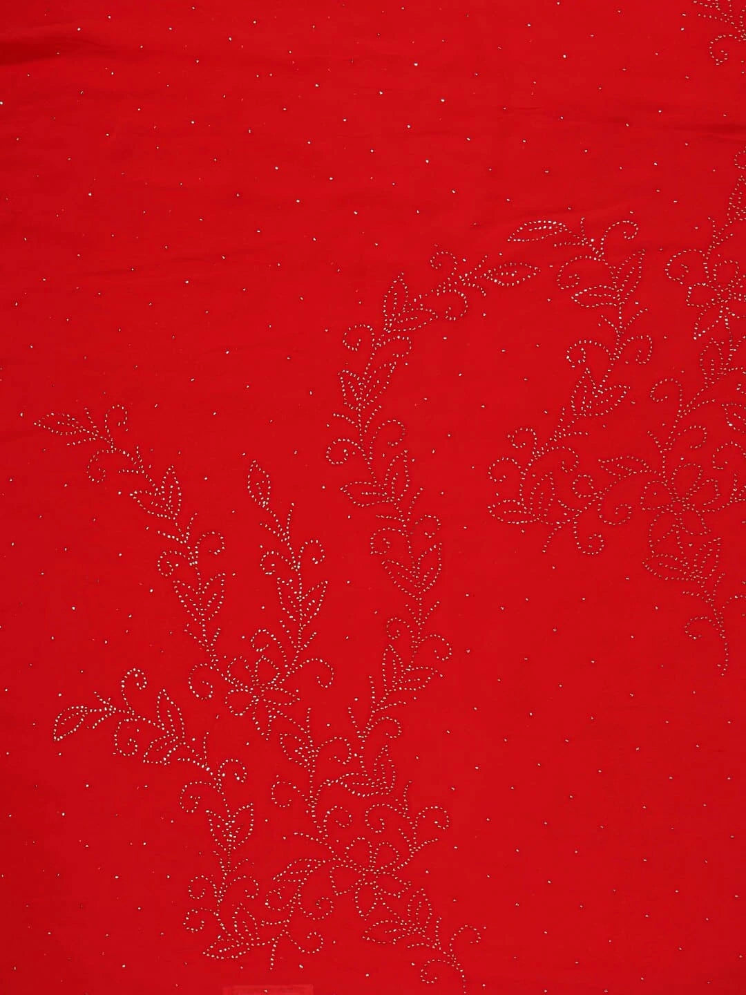Ada Hand Embroidered Red Georgette Lucknowi Chikankari Saree/Blouse With Muqaish Work A613027