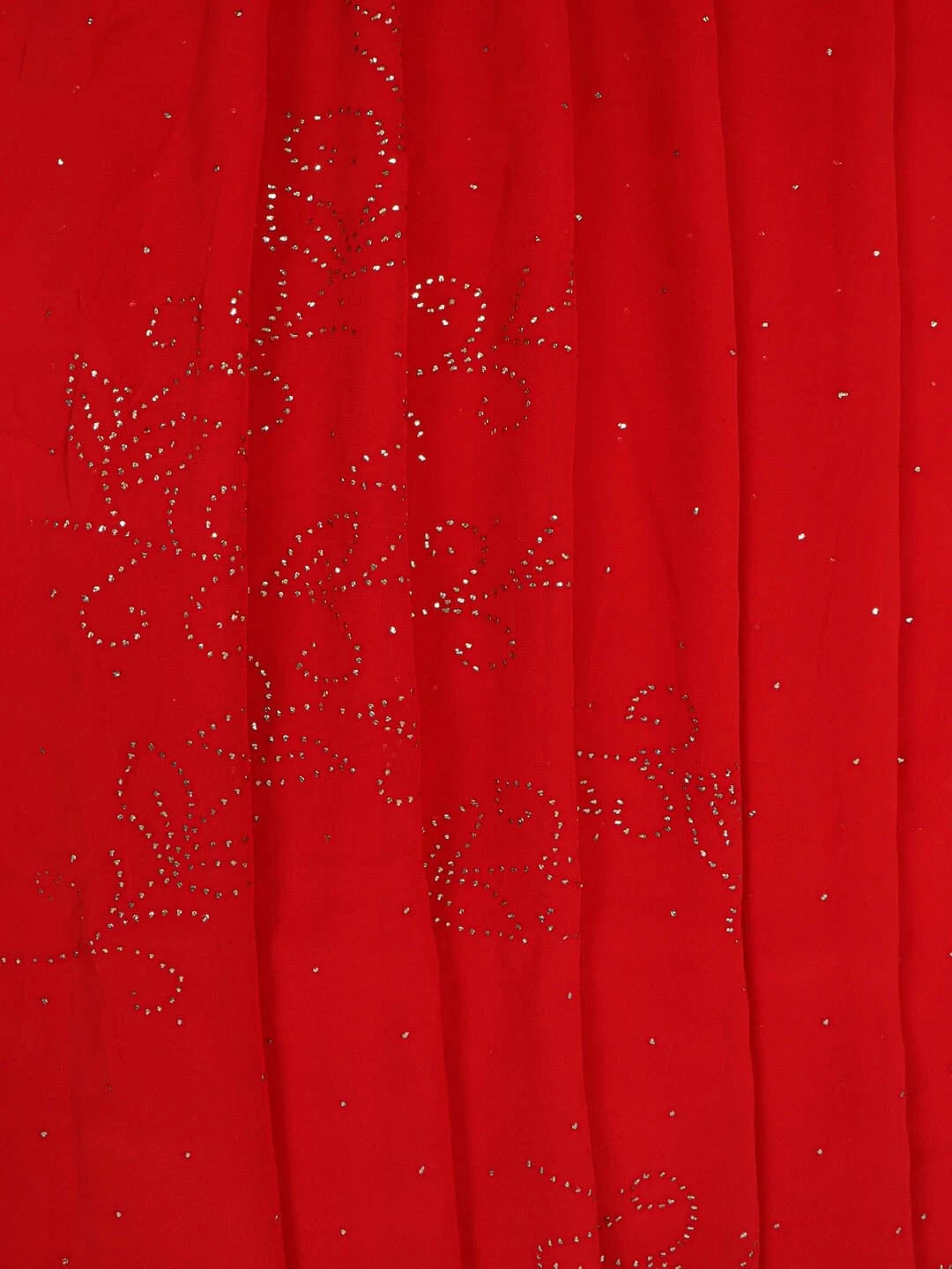 Ada Hand Embroidered Red Georgette Lucknowi Chikankari Saree/Blouse With Muqaish Work A613027