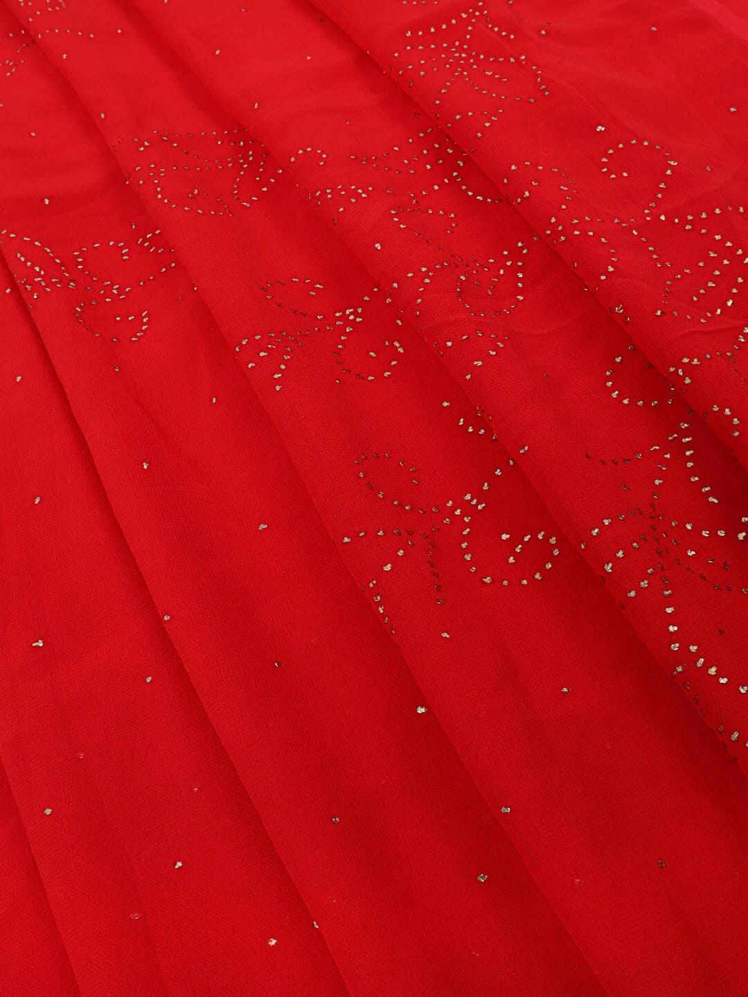 Ada Hand Embroidered Red Georgette Lucknowi Chikankari Saree/Blouse With Muqaish Work A613027