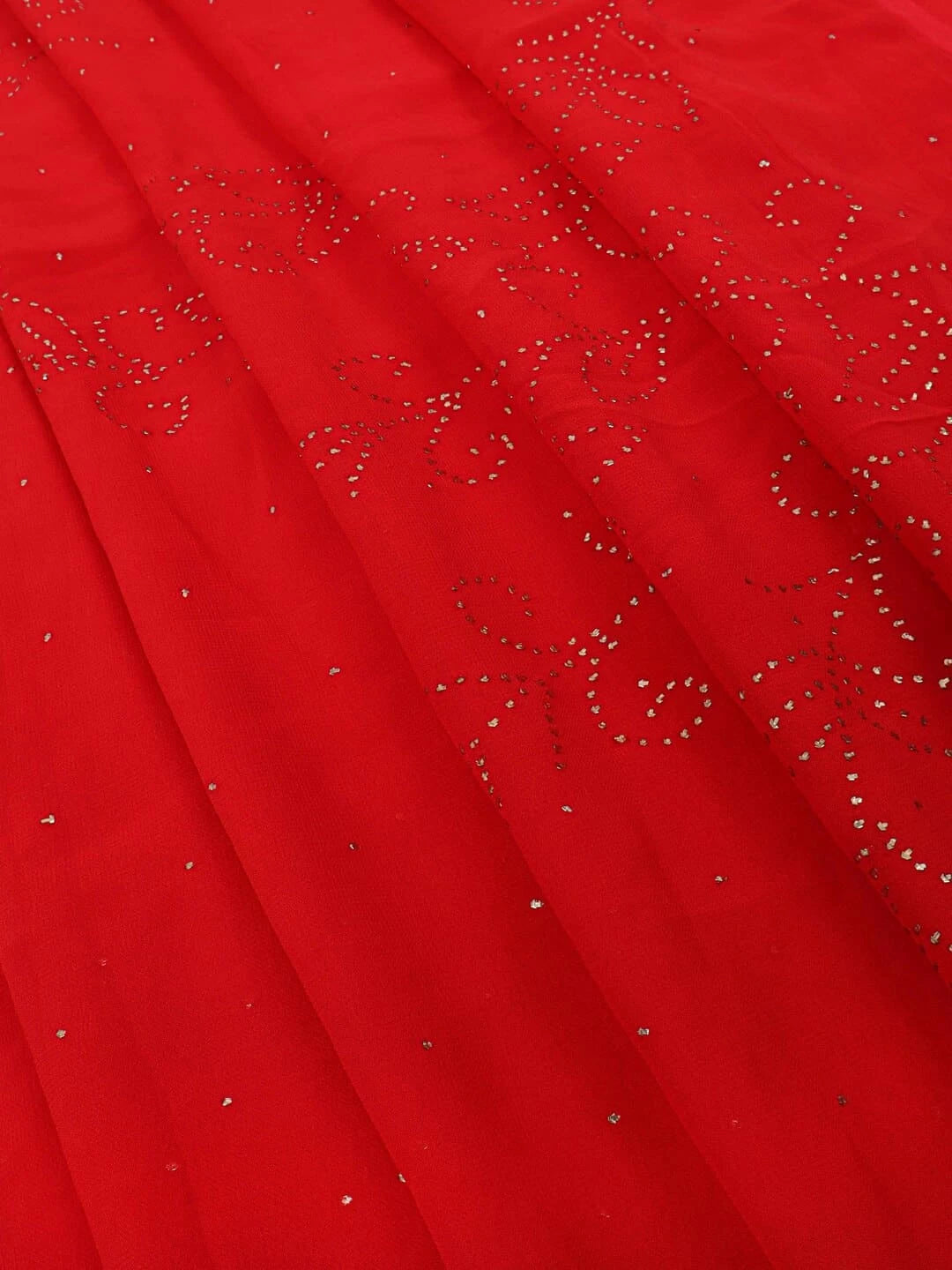 Ada Hand Embroidered Red Georgette Lucknowi Chikankari Saree/Blouse With Muqaish Work A613027