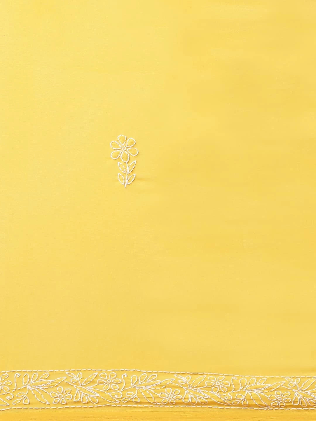 Ada Hand Embroidered Yellow Georgette Lucknowi Chikankari Saree With Blouse A183244