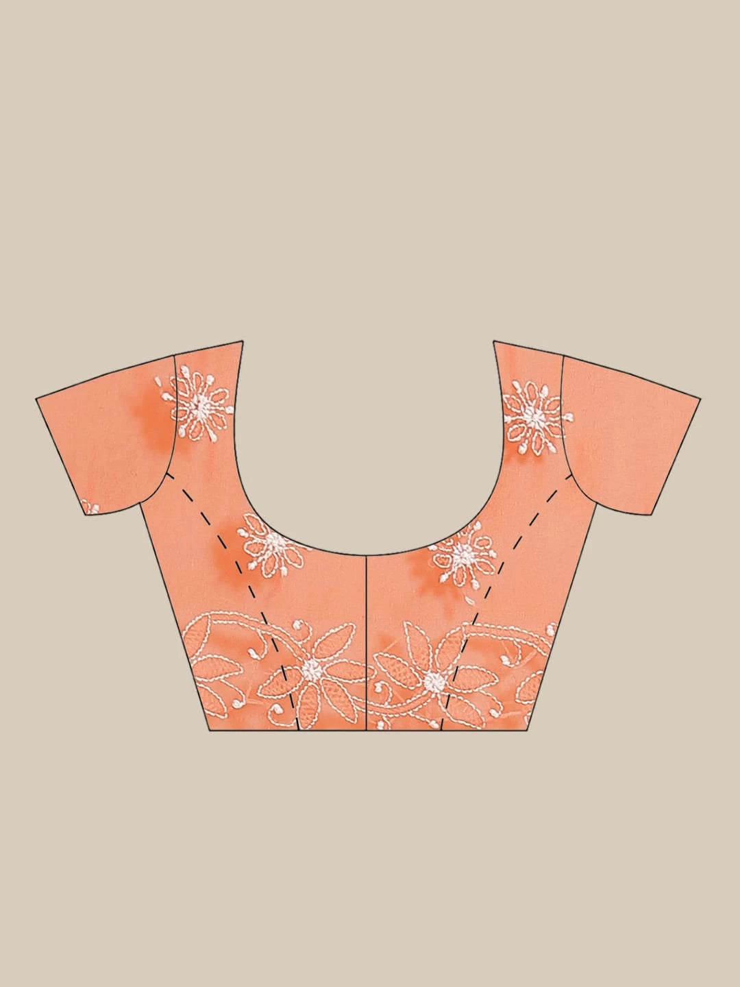 Ada Hand Embroidered Orange Georgette Lucknowi Chikankari Saree With Blouse A250039