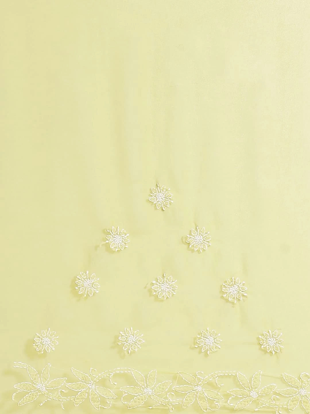 Ada Hand Embroidered Lime Green Georgette Lucknowi Chikankari Saree With Blouse A452091