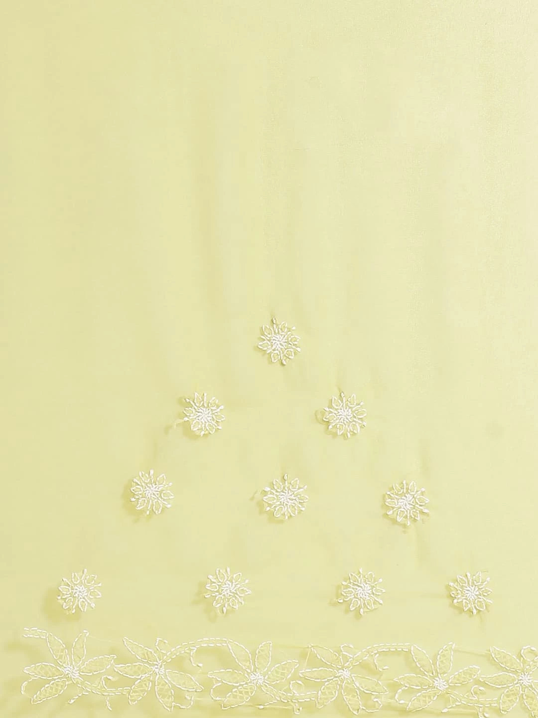 Ada Hand Embroidered Lime Green Georgette Lucknowi Chikankari Saree With Blouse A452091