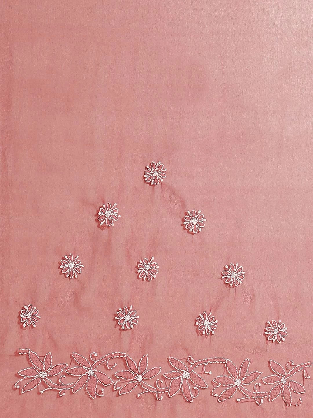 Ada Hand Embroidered Maroon Georgette Lucknowi Chikankari Saree With Blouse A434381