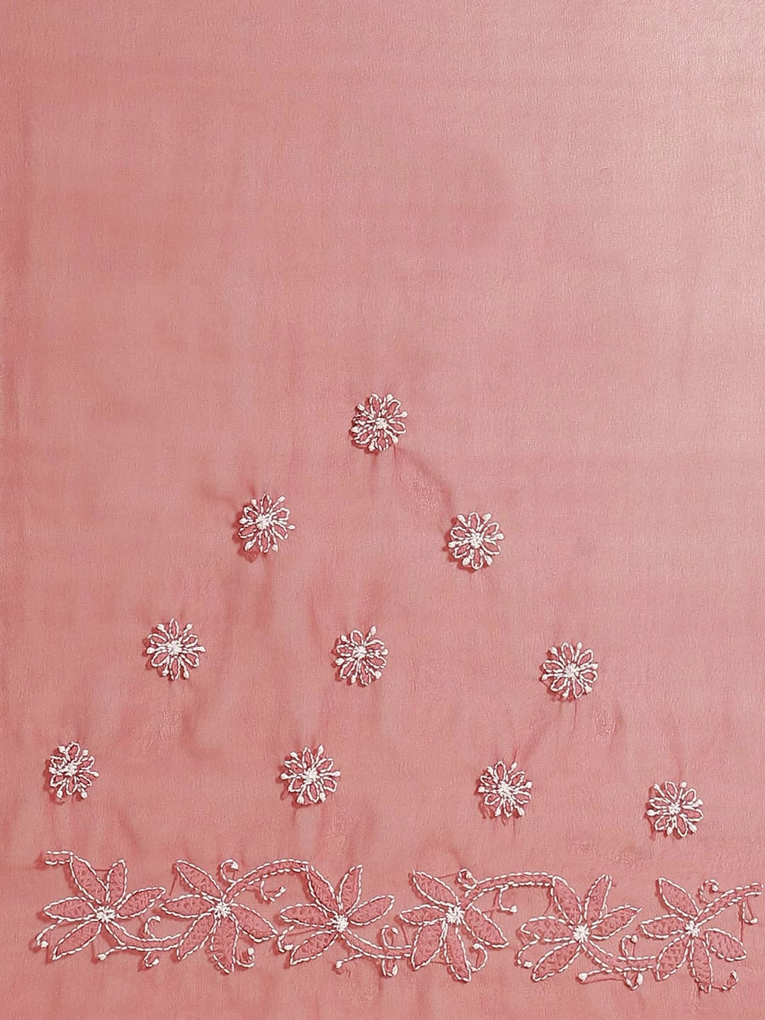 Ada Hand Embroidered Maroon Georgette Lucknowi Chikankari Saree With Blouse A434381