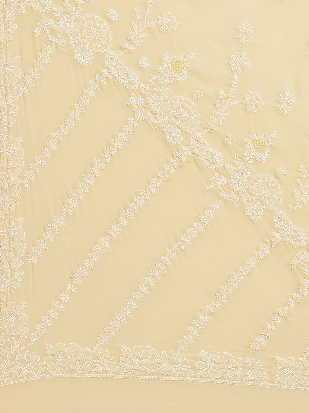 Ada Hand Embroidered Fawn Georgette Lucknowi Chikankari Saree With Blouse A183608