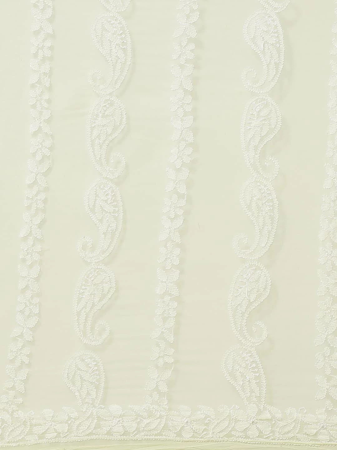 Ada Hand Embroidered Lemon Georgette Lucknowi Chikankari Saree With Blouse A311234