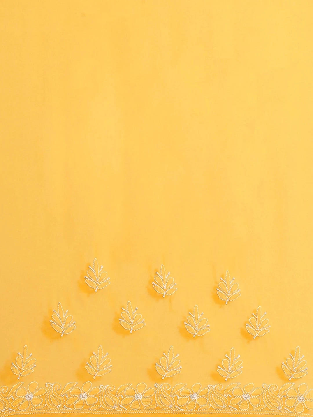 Ada Hand Embroidered Yellow Georgette Lucknowi Chikankari Saree With Blouse A311236