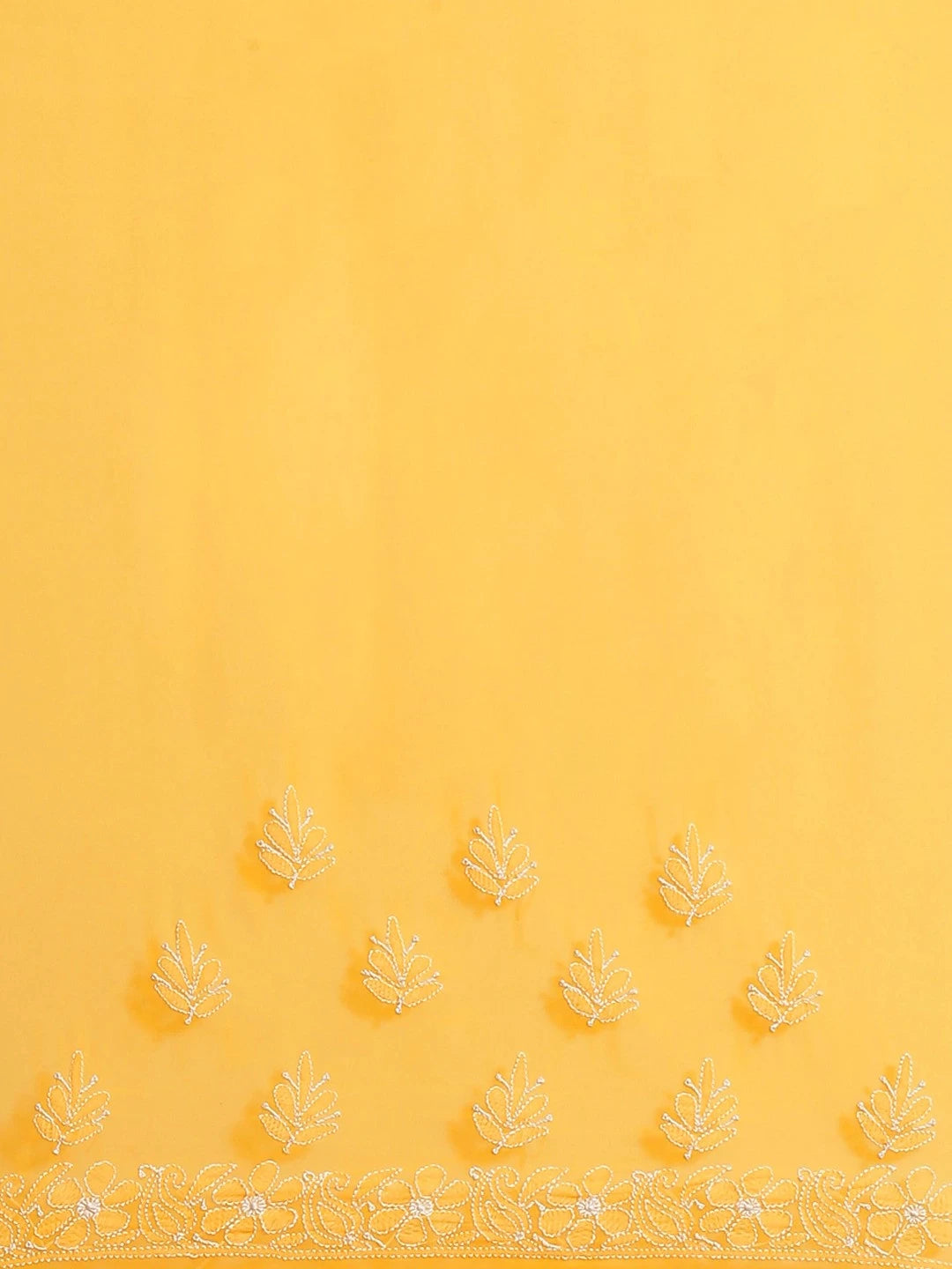 Ada Hand Embroidered Yellow Georgette Lucknowi Chikankari Saree With Blouse A311236