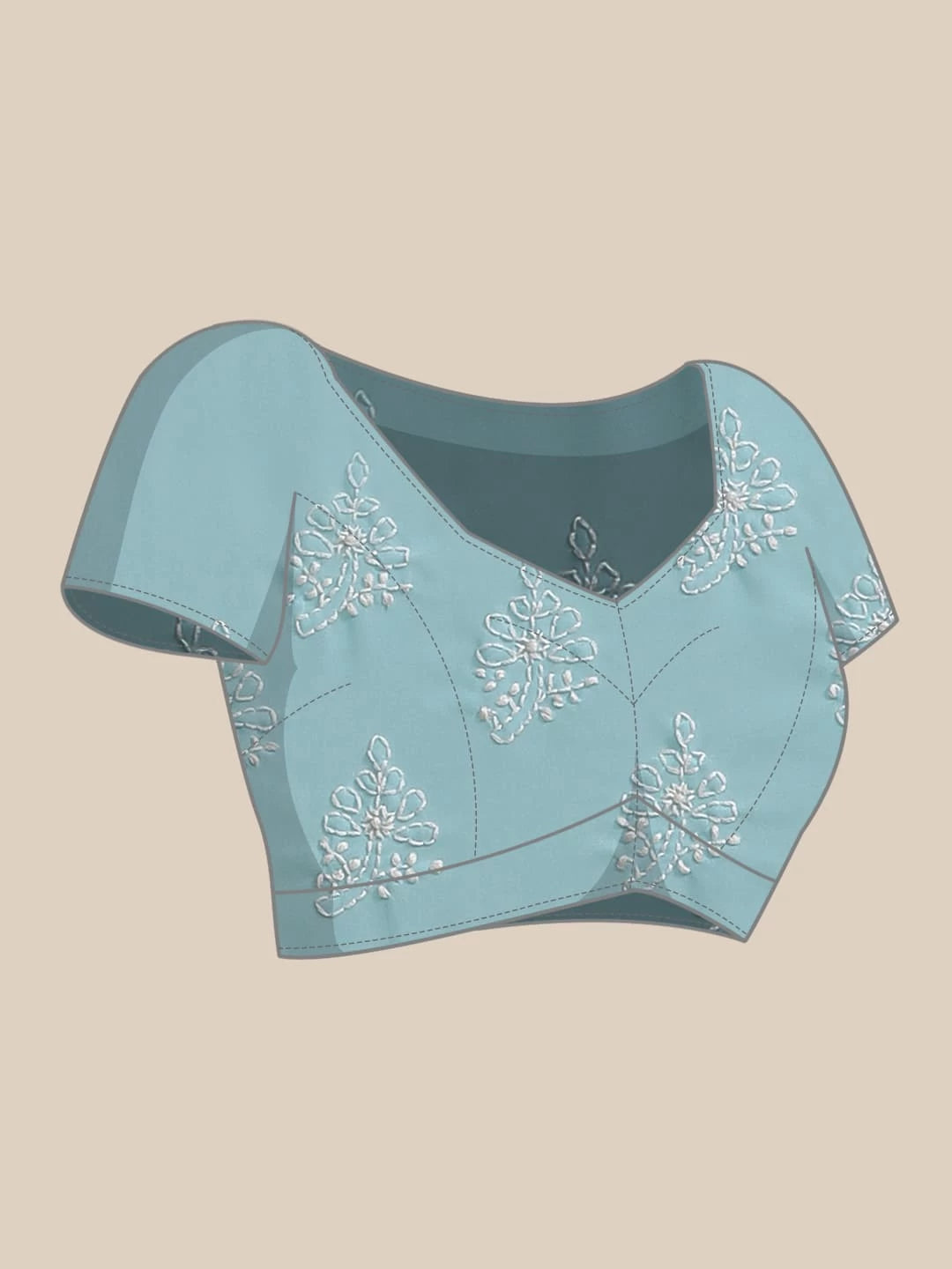 Ada Hand Embroidered Blue Georgette Lucknow Chikankari Saree With Blouse A130232