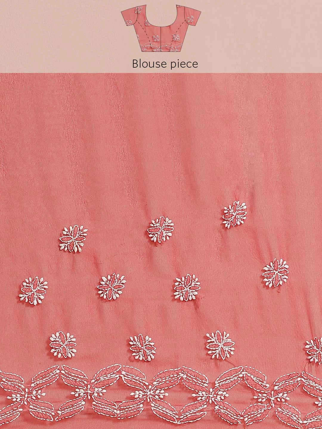 Ada Hand Embroidered Red Georgette Lucknowi Chikankari Saree With Blouse A130145
