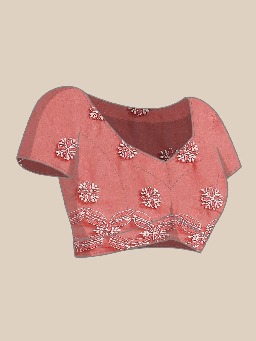 Ada Hand Embroidered Red Georgette Lucknowi Chikankari Saree With Blouse A130145