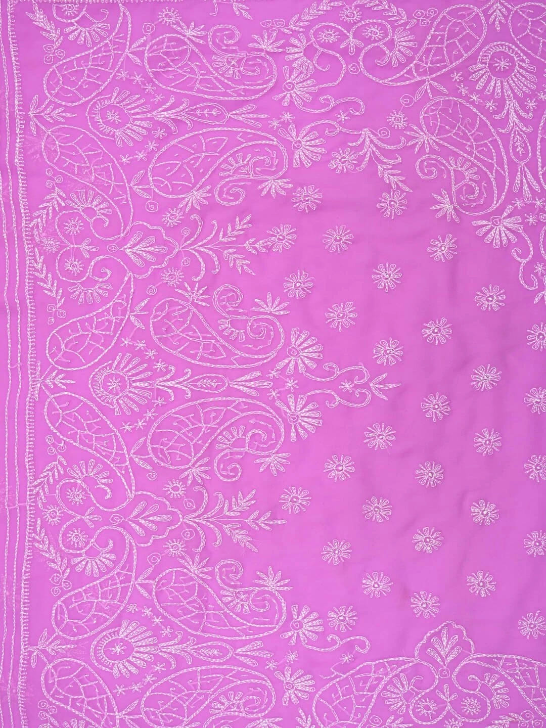 Ada Hand Embroidered Purple Georgette Lucknowi Chikankari Saree with Blouse A35939