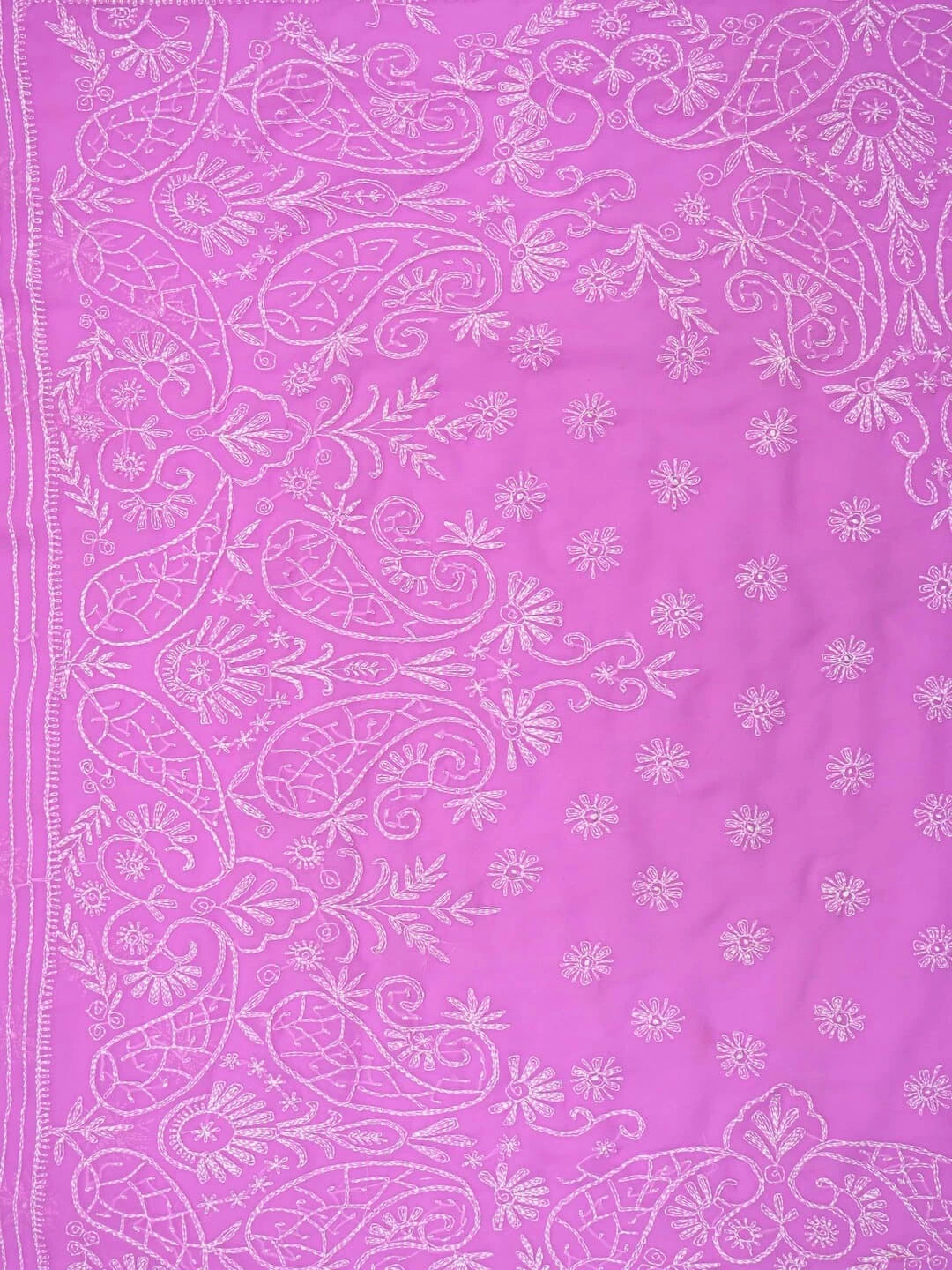 Ada Hand Embroidered Purple Georgette Lucknowi Chikankari Saree with Blouse A35939