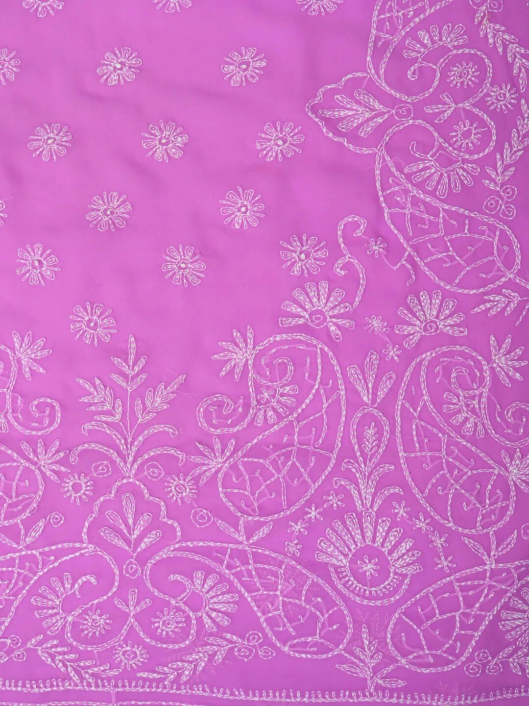 Ada Hand Embroidered Purple Georgette Lucknowi Chikankari Saree with Blouse A35939