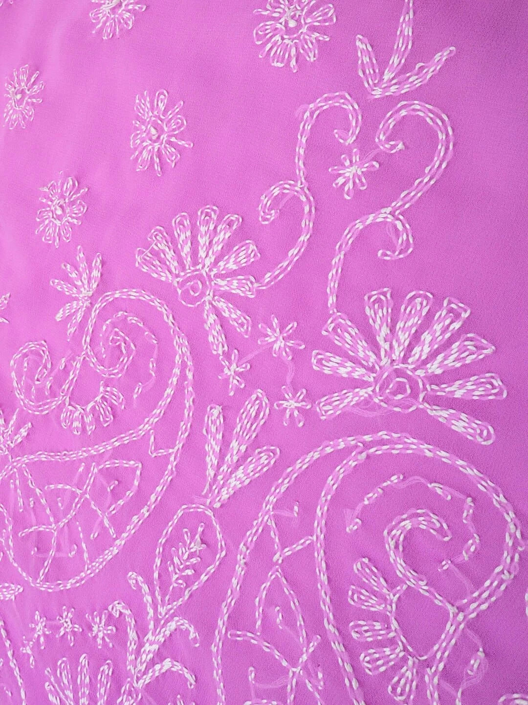 Ada Hand Embroidered Purple Georgette Lucknowi Chikankari Saree with Blouse A35939