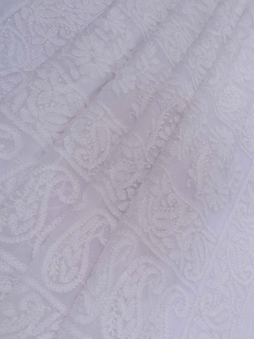 Ada Hand Embroidered White Georgette Lucknowi Chikankari Saree With Blouse 01A199459