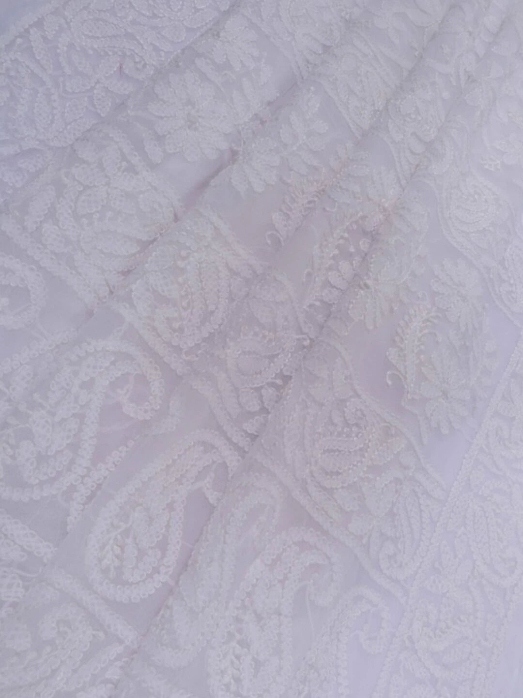 Ada Hand Embroidered White Georgette Lucknowi Chikankari Saree With Blouse 01A199459