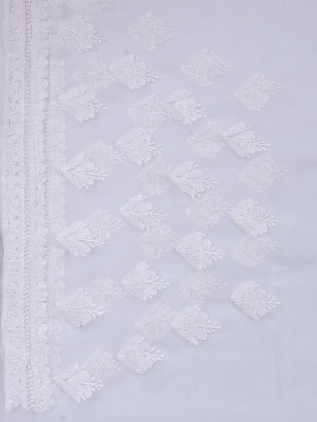 Ada Hand Embroidered White Georgette Lucknowi Chikankari Saree With Blouse 01A261994