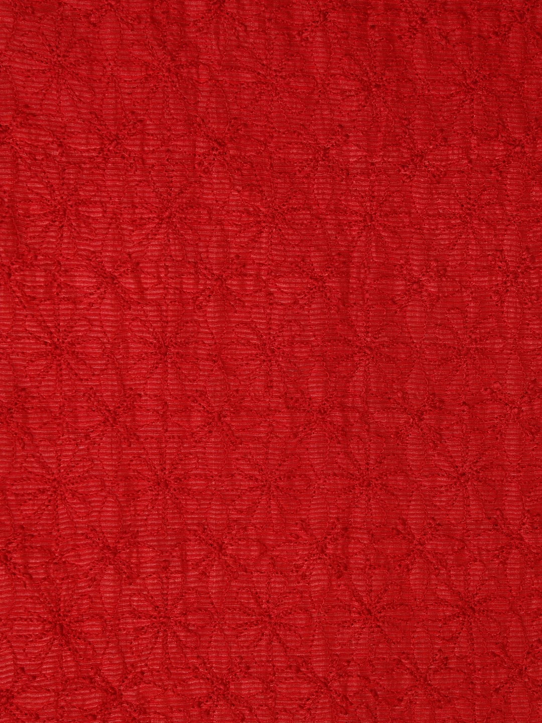 Ada Hand Embroidered Red Silk Lucknowi Chikankari Unstitched Suit Piece 01A256994