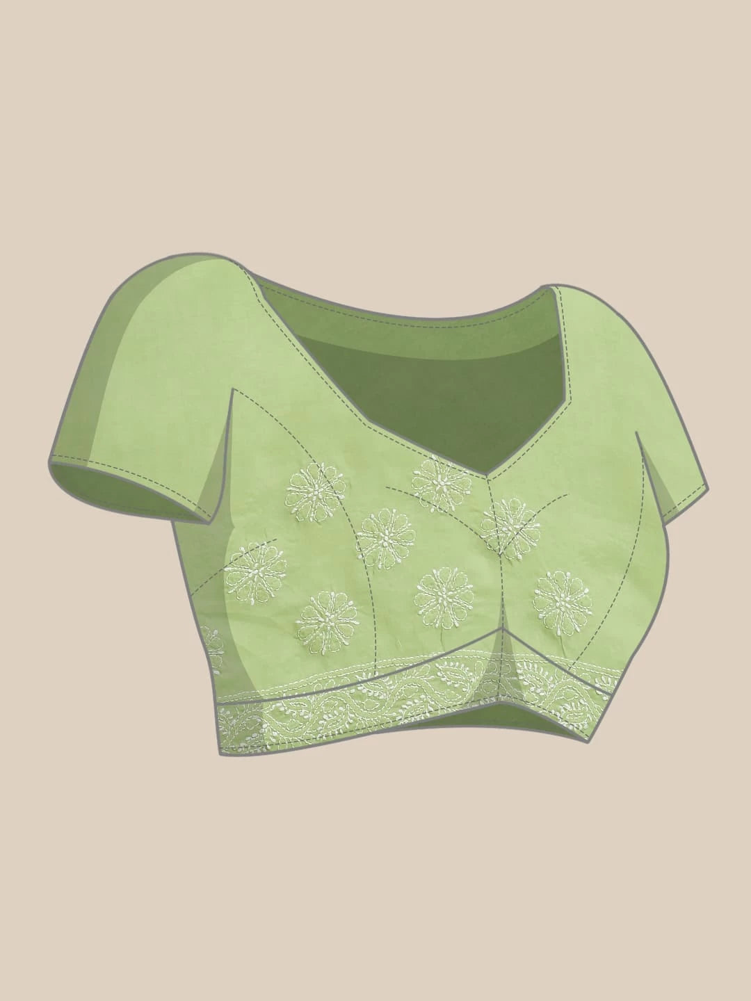 Ada Hand Embroidered Green Cotton Lucknow Chikankari Saree With Blouse A311334