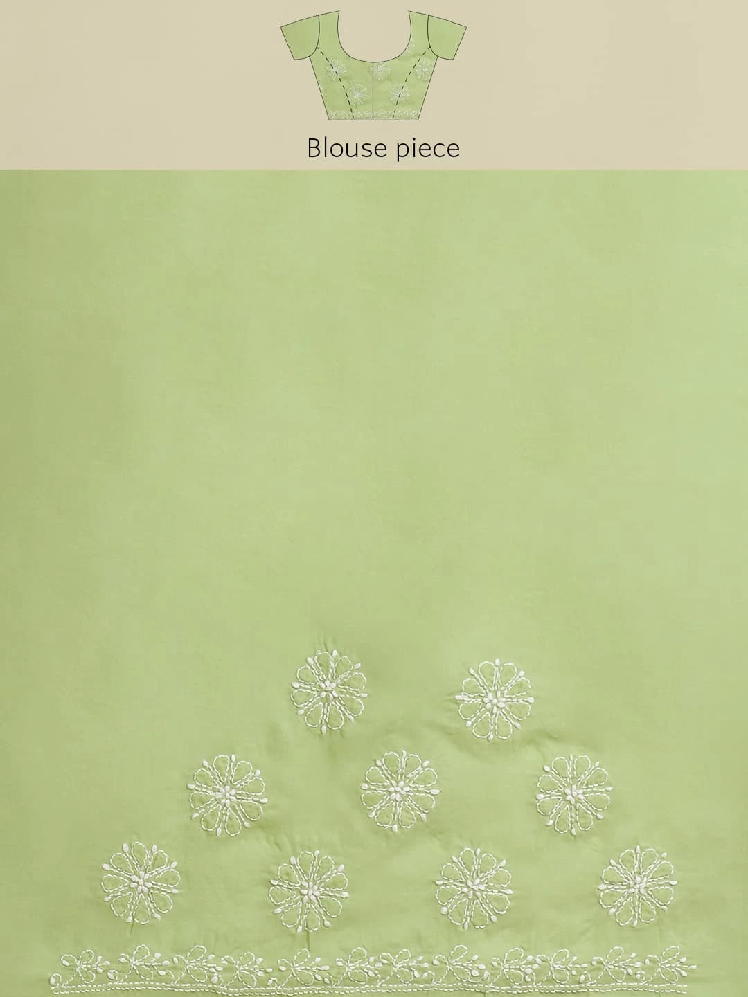 Ada Hand Embroidered Green Cotton Lucknow Chikankari Saree With Blouse A311334