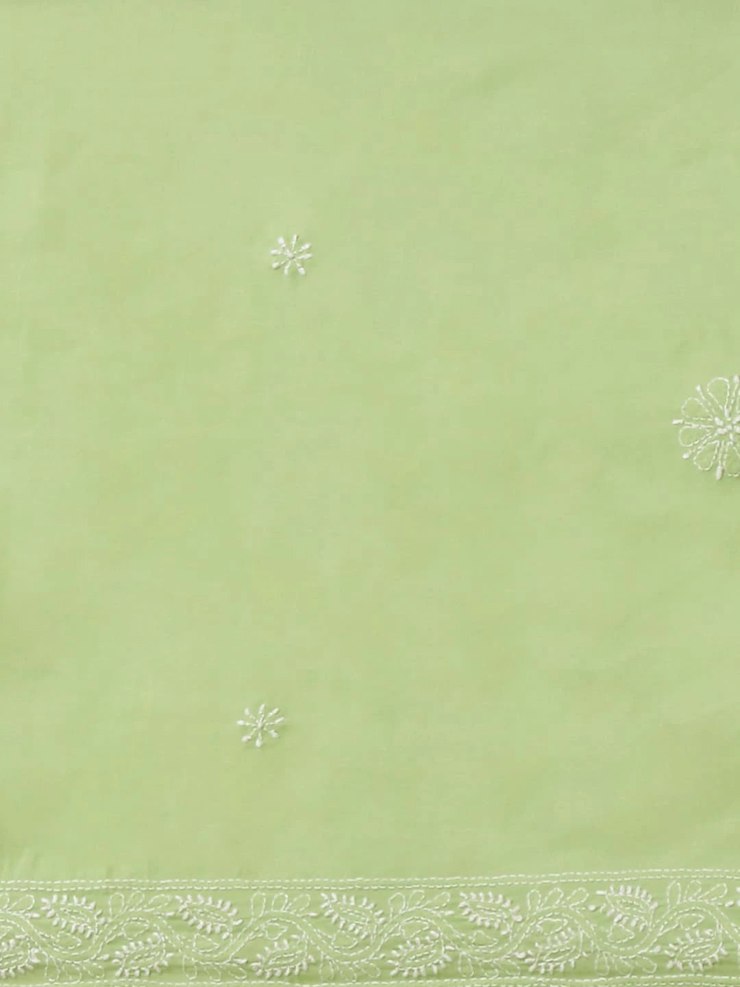 Ada Hand Embroidered Green Cotton Lucknow Chikankari Saree With Blouse A311334