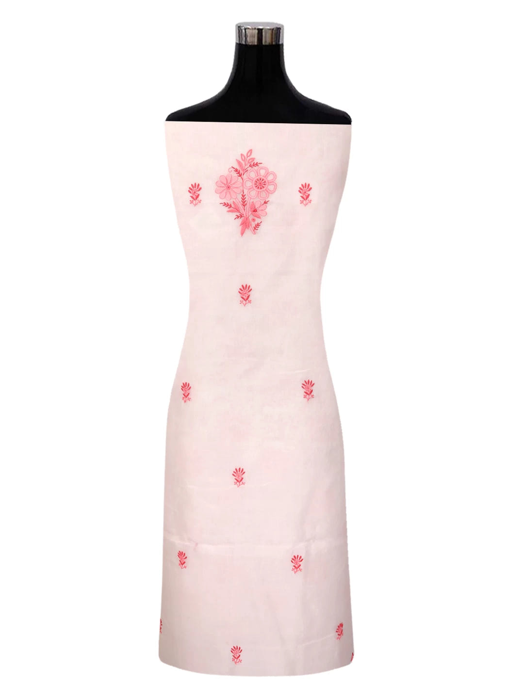 Ada Hand Embroidered White Organza Lucknowi Chikankari Unstitched Kurta Dupatta Set 01A365115