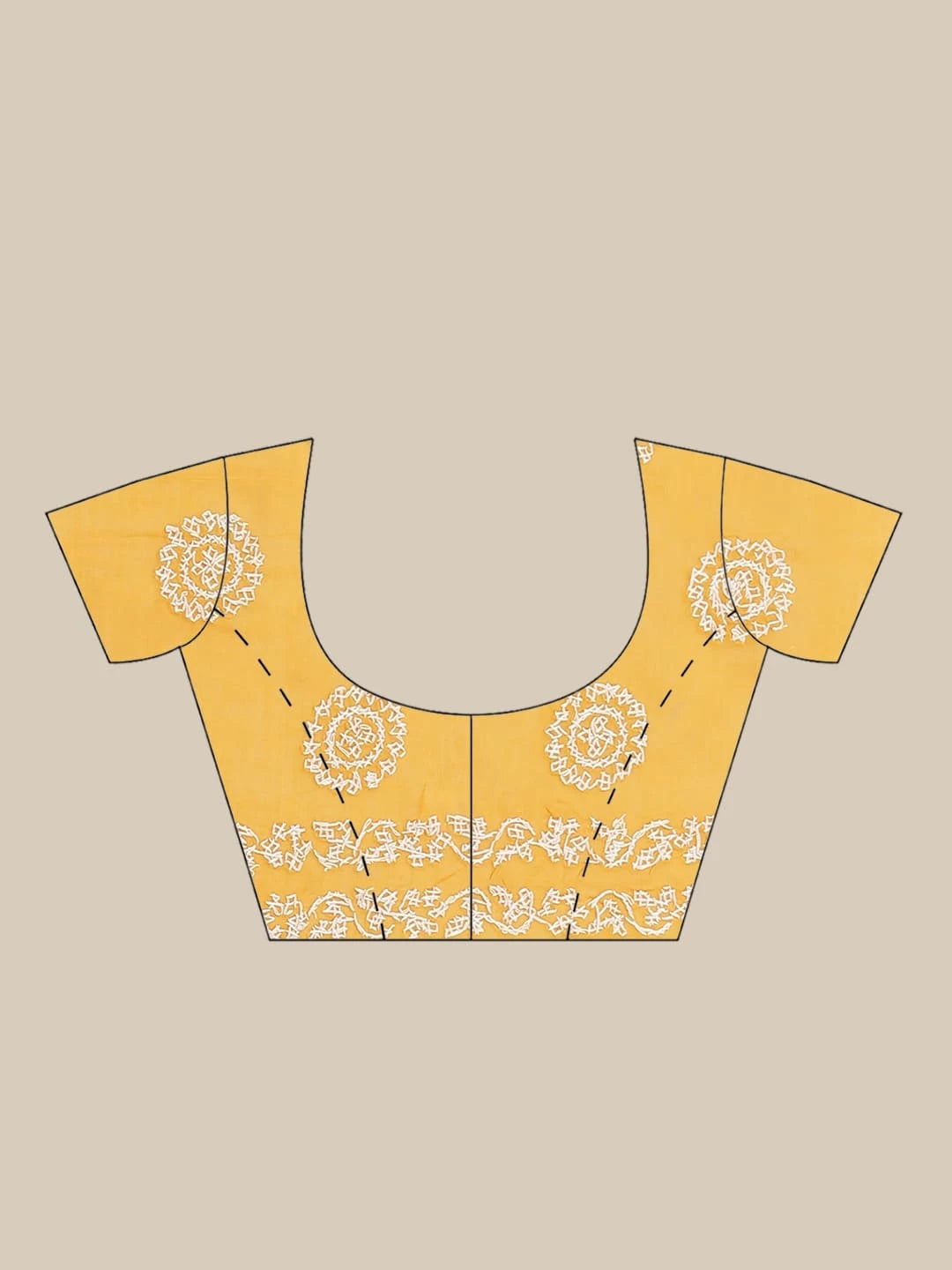 Ada Hand Embroidered Mustard Cotton Lucknow Chikankari Saree With Blouse A311163