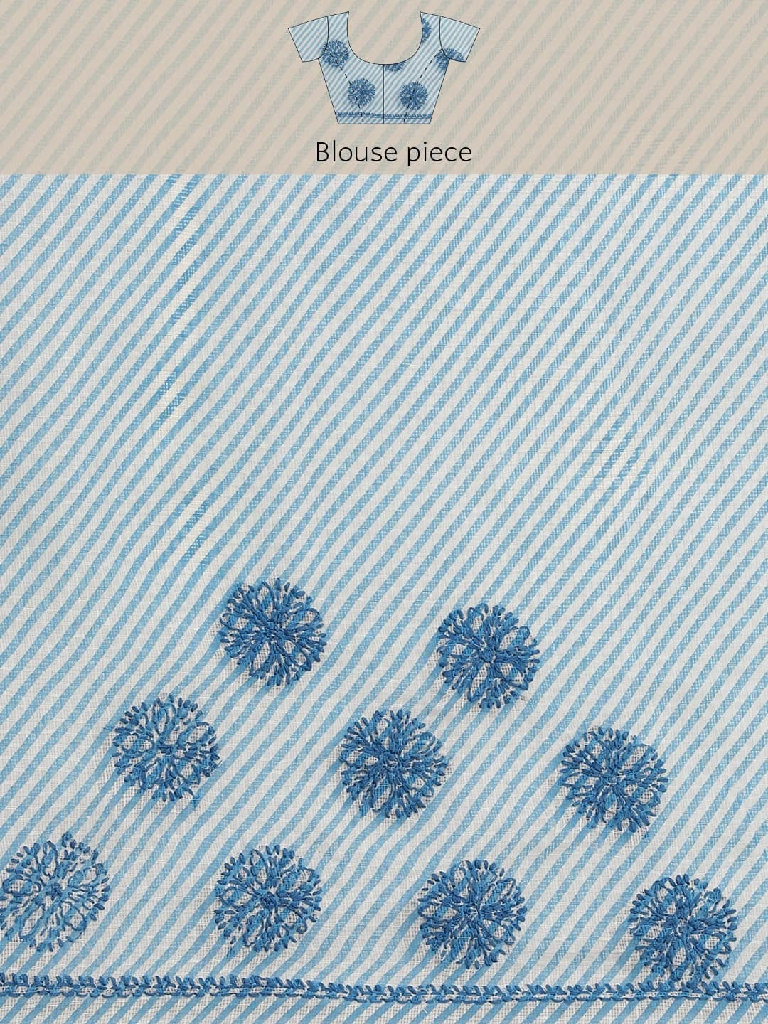 Ada Hand Embroidered Blue Kota Lucknow Chikankari Saree With Blouse A311351
